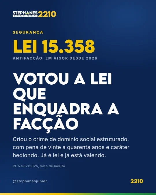 Card: a lei antifacção já está valendo