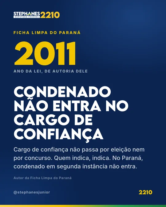 Card: ficha limpa do paraná, de 2011